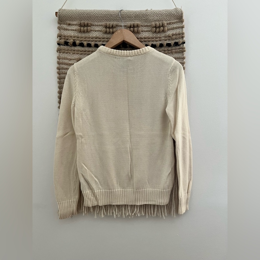 Vintage Rare Green Tag 90S Ralph Lauren Ivory Flag Knitted Sweater - Picture 7 of 15
